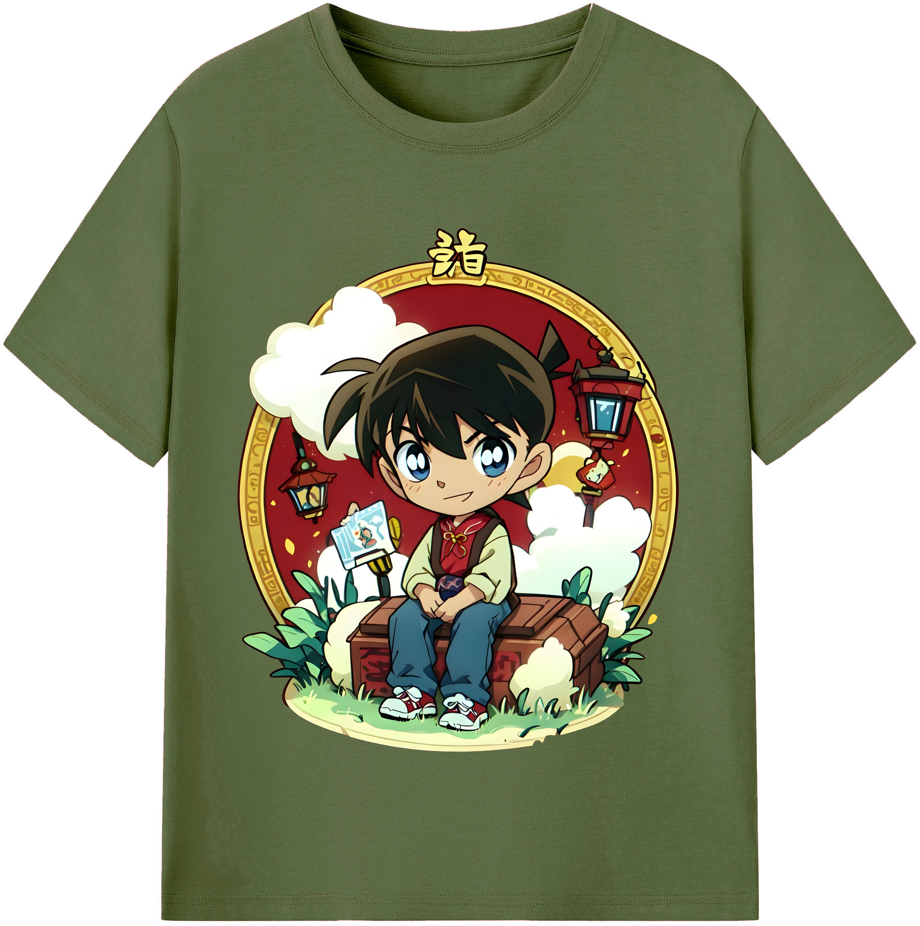 （画像用） 名探偵コナン 江戸川 コナン Detective Conan Conan Edogawa 綿100％半袖Tシャツ（フロントプリント）